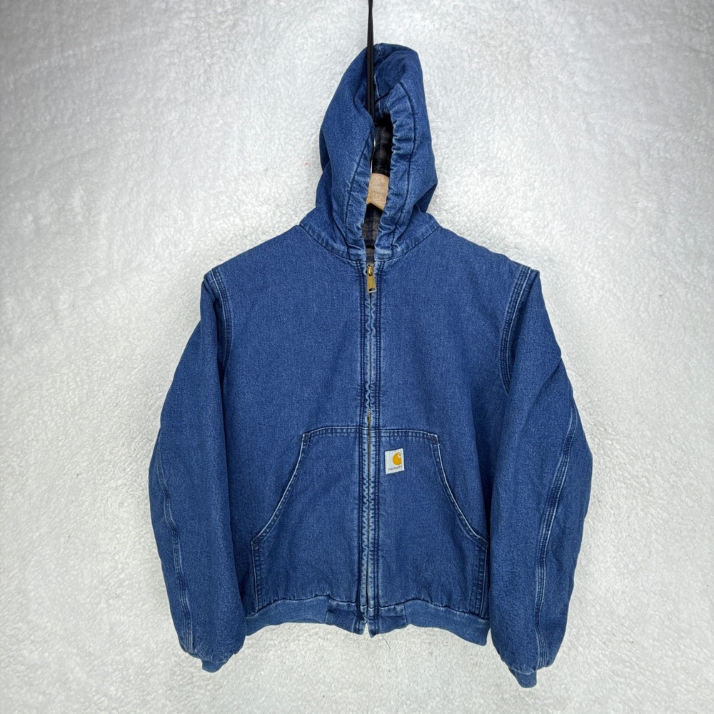 Carhartt Denim Active Jacket Blanket Lined Youth Large Y07 DST ASAP Rocky